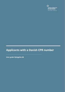 Applicants with a Danish CPR number
