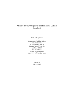 Alliance Treaty Obligations and Provisions (ATOP) Codebook
