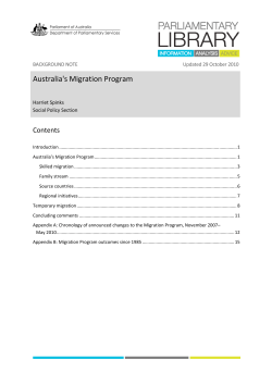 Australia`s Migration Program
