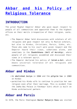 Akbar and his Policy of Religious Tolerance