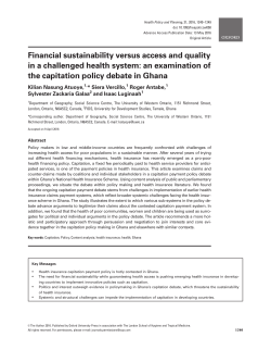Financial sustainability versus access and quality