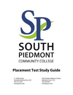 study guide - South Piedmont Community College
