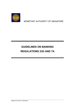guidelines on banking regulations 23g and 7a