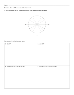 2. sin15&deg; 3. cos105&deg; 4. cos40 cos20 sin40 sin20 &deg; &deg;