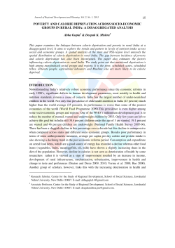 Poverty and Calorie Deprivation across Socio