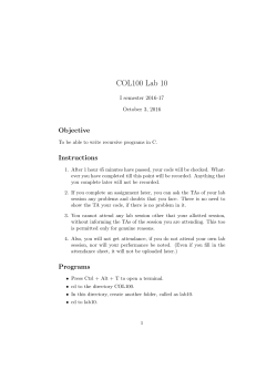 COL100 Lab 10