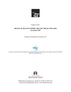 Finding aid for the Irving R. Bacon papers, 1913