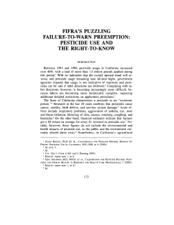 fifra`s puzzling failure-to-warn preemption: pesticide use and the
