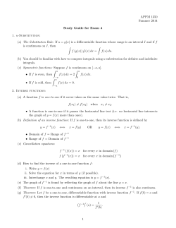 APPM 1350 Summer 2014 Study Guide for Exam 4 1. u