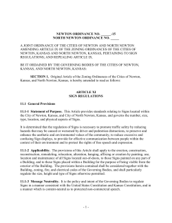 - 1 - NEWTON ORDINANCE NO. ______