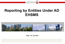Entities EHSMS Performance Reporting
