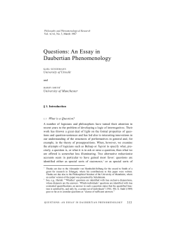 Questions: An Essay in Daubertian Phenomenology