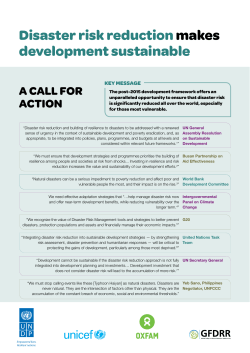 Protecting development from disasters