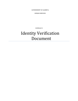 Schedule D - Identity Verification Document