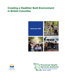 Creating a Healthier Built Environment in British Columbia
