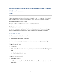 Completing the form Request for Criminal Conviction History
