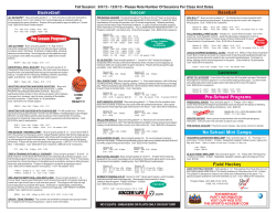 Sports Academy Fall 2013 Program Schedule arial.pmd