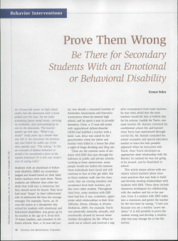 Prove Them Wrong: Being there for Secondary Students with an
