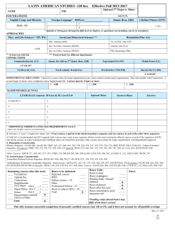 LATIN AMERICAN STUDIES -120 hrs. Effective Fall 2013-2017