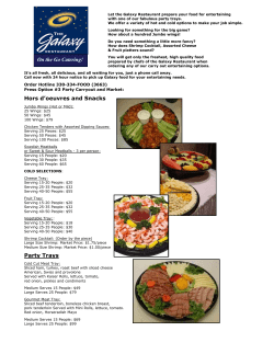 Party Tray Menu - The Galaxy Restaurant