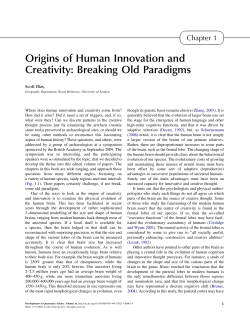 Chapter 1 - Origins of Human Innovation and Creativity: Breaking