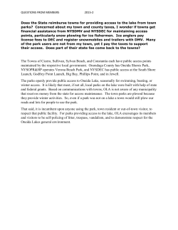 The Towns of Cicero, Sullivan, Sylvan Beach, and Constantia each