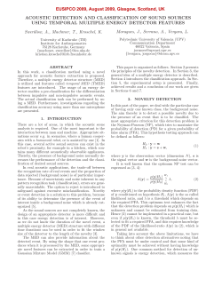Acoustic Detection and Classification of Sound Sources