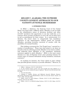 MILLER V. ALABAMA: THE SUPREME COURT`S LENIENT
