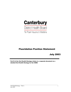 Fluoridation Position Statement July 2003