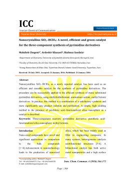 Nanocrystalline SiO2&ndash;HClO4: A novel, efficient and green catalyst