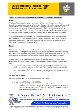 Krystol Internal Membrane (KIM&reg;) Guidelines and Procedures