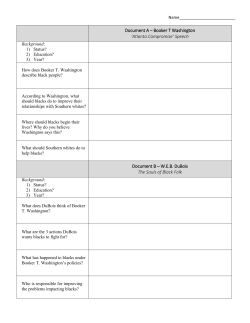 Document A &ndash; Booker T Washington `Atlanta Compromise` Speech