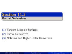 Partial Derivatives - The University of Kansas