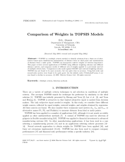 Comparison of Weights in TOPSIS Models