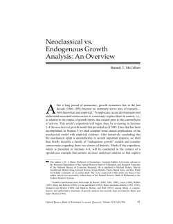Neoclassical vs. Endogenous Growth Analysis