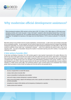 Why modernise official development assistance?