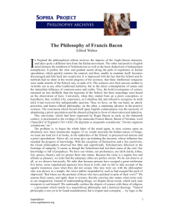 The Philosophy of Francis Bacon