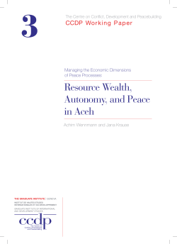 Managing the Economic Dimensions of Peace Processes: Resource