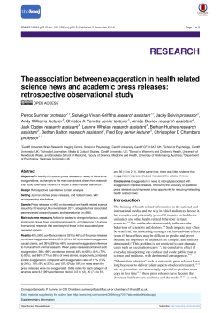 The association between exaggeration in health related science