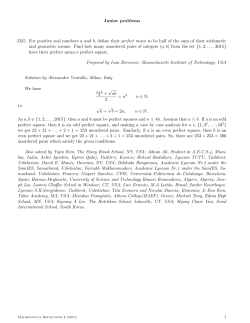 Junior problems J325. For positive real numbers a and b, define