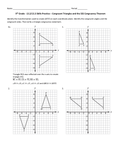 9th Grade - 13.2/13.3 Skills Practice &ndash; Congruent Triangles and the