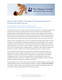 Shoot for the SSTaRS: A Strategy for Teaching Vocabulary to