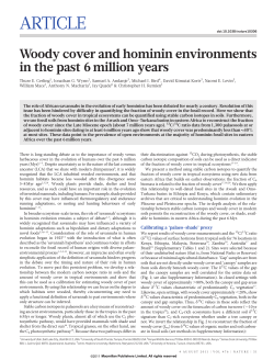 Cerling et al., Science 2012: Woody cover and hominin