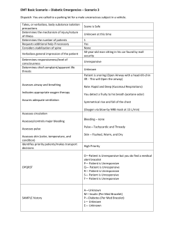 EMT Basic Scenario &ndash; Diabetic Emergencies &ndash; Scenario 3