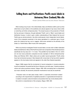 Selling Beats and Pacifications: Pacific music labels in