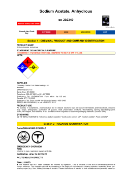 Sodium Acetate, Anhydrous - Santa Cruz Biotechnology