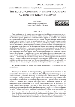 The role of clothing in the pre-bourgeois ambience of