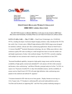 OMNIVISION RELEASES WORLD`S SMALLEST 1080P HD