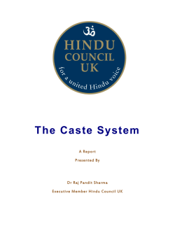 The Caste System - Hindu Council UK
