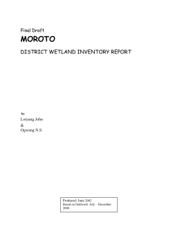 Moroto Wetland Inventory Report - Ministry of Water and Environment